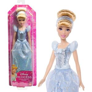 Mattel Disney Princess Toys, Cinderella Fashion Doll, Sparkling Look with Blonde Hair, Blue Eyes & Hair Accessory, Inspired by the Movie