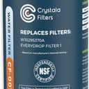 Crystala Filters Refrigerator Water Filter Compatible with W10295370A, EDR1RXD1, Filter 1, W10295370, P4RFWB, P8RFWB2L, 46-9930, 46-9081 Refrigerator Water Filter | Pack of 1