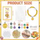 Liliaafar 24 Sets Teachers' Day Bracelets Gifts Kits Pony Beads Bracelet Making Kit Flower Beads Charm Stretch Strings with Thank You Card Teacher Appreciation Gifts for Jewelry Making DIY Craft