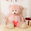 HollyHOME Giant Teddy Bear 4Ft Big Teddy Bear Stuffed Animal Birthday Valentines Day Plush for Kids and Girlfriend 48 inch Pink