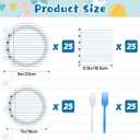 Back to School Party Supplies - Serves 25, Notebook Lined Paper Disposable Tableware, Includes Paper Plates, Napkins, and Plastic Forks for Kids’ Birthday, Classroom, Teacher Themed Decoration