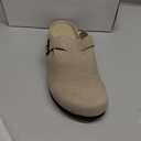 Xiakolaka Women's Suede Clogs Adjustable Buckle Slip on Footbed Home Clog Slippers (9, Beige)