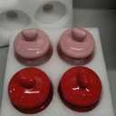 4 Pcs 22oz Valentine's Candy Cookie Jars with Heart Lids Pink Red Glass Food Storage Containers Galentine's Day 6.3" x 3.94" Airtight Storage Container Jars for Kitchen Dining Room Decoration