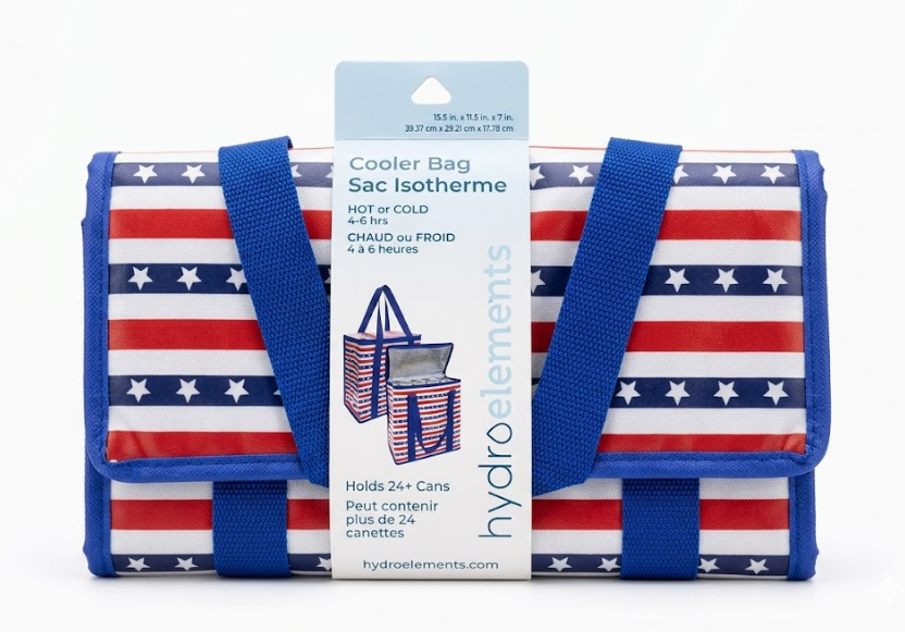 Hydroelements Cooler Bag, Hot or Cold Holds 4-6 hrs, American Flag Style