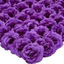 Bright Creations 50 Pack Purple Roses Artificial Flowers Bulk, 3 Inch Stemless Fake Silk for Decorations, Wedding, Faux Bouquets
