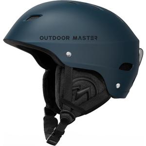 OutdoorMaster Kelvin Ski Helmet - Snowboard Helmet for Men, Women & Youth (Small, Dark Blue)