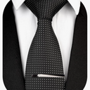 Mens Tie Silk Necktie and Tie Clip Gift Box Set for Party Wedding Formal