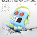 Hard Shell Cover Jacket Compatible with Yoto Mini Player, Plastic Sleeve Protective Case for Mini Audio Speaker and Auido Cards (Yellow-Blue)