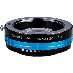 Fotodiox Pro Lens Mount Adapter - Yashica 230AF (YAF, Y230AF) Lens to Nikon SLR/DSLR Camera with Aperture Control Dial and Glass Elements for Focus Correction