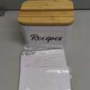 Recipe Box - White - 4"x6" Recipe Cards and Box Set - Durable Recipe Card Box with Thicker Metal - Includes 25 Cards and 10 Dividers - Beautiful Recipe Box with Cards and Dividers
