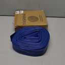 YASHINE PVC HOSE 1-1/2"*100ft, Pool Backwash Hose, Heavy Duty Reinforced Blue PVC Lay Flat Water, For Swimming Drain Pools and Clean Filters, with 2 Clamp