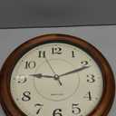 Kesin Wall Clock Wood 14 Inch Silent Wall Clocks Large Decorative Battery Operated Non Ticking Analog Retro Clock for Living Room, Kitchen, Bedroom (Brown)