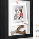 5x7 Shadow Box Picture Frame Display Case with Soft Linen Back-Thickened Panel,Small Mini Black Deep Shadow Box Frame 5x7 for Insect Medal Display Pet Photo Memorial Flower Craft