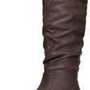 DREAM PAIRS Women's Wide Calf Knee High Pull On Fall Weather Winter Boots, Size 8