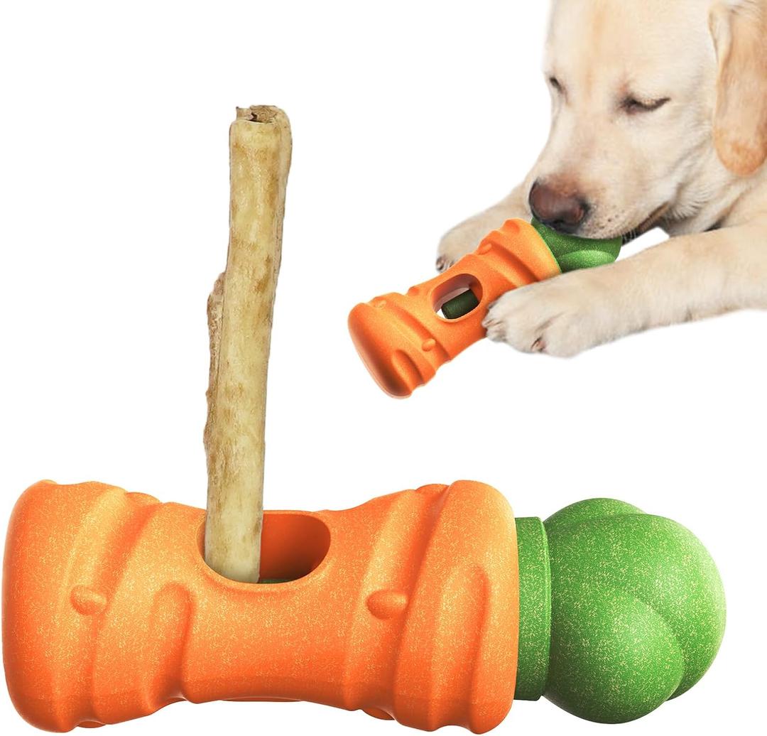 Bully Stick Holder for Dogs - Secure Chew Toy Prevents Choking & Swallowing Ends | Durable, Dishwasher Safe Dog Treat Keeper | Easy Grip Design for Safe Play (7, orange)