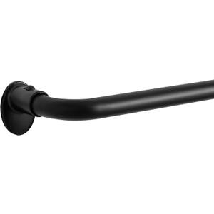 Eclipse Clinton Blackout Curtain Rods, 5/8 Inch Wrap Around Adjustable, Matte Black - 48 to 86 Inch (48-86)