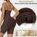 Shapewear Black Bodysuits for Women Tummy Control Leotards Full Body Shaper Spaghetti Strap Camisole Mid Thigh Butt (Brown, L)