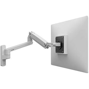 MXV Single Monitor Arm, VESA Wall Mount – for Monitors Up to 34 Inches, 7 to 20 lbs – White