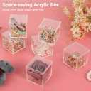 36PCS Mini Clear Acrylic Boxes,Small Clear Boxes with Lids, 2.2 x 2.2 x 2.2 in Plastic Square Cube, Square Display Box, Clear Container Boxes for Candy Pill Earring Jewelry Tiny Beads