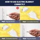 greenoak Heated Electric Blanket Throw, Faux Fur Sherpa Heating Blanket for Sofa Bed, Warm Winter Gifts for Women/Adults, Heater Lap Blankets 5-Position Timer &10 Heating Levels 50''*60" Lemon