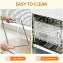 Glass Cutting Board for Kitchen, 2Pcs Tempered Glass Chopping Board with Non-Slip Edges, Dishwasher Safe Clear Cutting Board Set for Countertop, Heat & Shatter Resistant, Gray 15"11" & 13"9"
