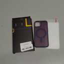 WRJ Magnetic Case for iPhone 13,iPhone 14 Case with Screen Protector, Magnetic Translucent [Compatible with Magsafe] Slim Anti-Fingerprints Shockproof Protective Cover for Women Men-Purple