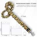 Lanyardio Stretchy Scrunchie Lanyard for ID Badges Keys, Cute Teacher Lanyard for Women with 2 Card Holders 19.6 Inch (Leopard Print)
