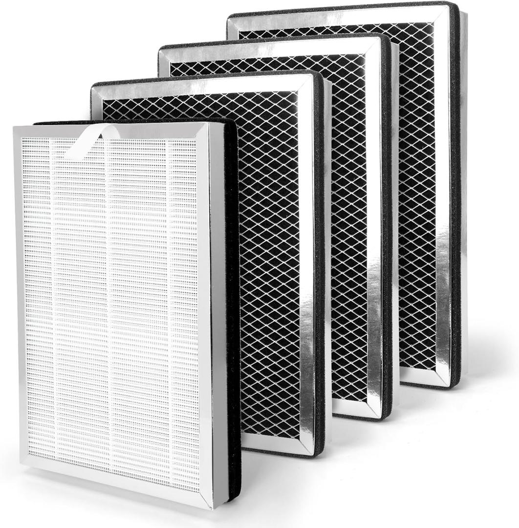 Trhretn MA-25 Replacement Filter for medify air Purifier Filter Replacement MA-25 S1/ W1/ B1 Series Filters Purifier H13 TURE HEAP and Activated Carbon Filter 3 in 1 of Pre-Filter 4-Pack Filters