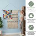 Ajerg 2 Pack Adjustable Wooden Tapestry Hangers, 16-32 Inch Tapestry Hanging Rod Set with Cord, Wall Hanging Display Kit for Tapestries, Banners & Woven Textile Decor
