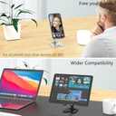 2 x Foldable Cell Phone Stand, Aluminum Adjustable Cell Phone Stand Holder for Desk, Compatible with All Mobile Phones (Black)