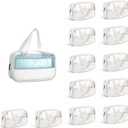 12 Pack Clear Makeup Bags with Zipper Bulk, Waterproof PVC Cosmetic Pouches for Toiletries, Travel & Business Trips, Reusable Organizer Bags for Wedding Favors, Men & Women