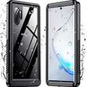 for Samsung Galaxy Note 10 Plus Case Waterproof, [Military-Grade Drop Protection] [IP68 Underwater] Full Body Heavy Duty Rugged Shock-Proof Case for Note 10 Plus 6.8''-Black