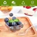 TOFLEN 200ct 2 oz Mini Dessert Cups with Spoons, Clear Plastic Reusable Small Party Serving Cups for Appetizers, Hors D'oeuvres Plates