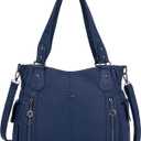 Angel Kiss Handbags for Womens Top-Handle Hobo Purse Roomy Casual Shoulder Bags PU Tote Satchel Purse for Women (Blue)
