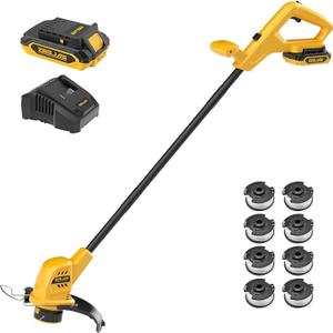 Cordless String Trimmer and Edger, 10 Inch 20V Weed Wacker Battery Operated Lawn Edger with 8 Pcs Replace Spool Trimmer Lines - 1 Batteries & Charger Included (10-inch) Cordless String Trimmer and Edger, 10 Inch 20V Weed Wacker Battery Operated Lawn Edger with 8 Pcs Replace Spool Trimmer Lines - 1 Batteries & Charger Included (10-inch)
