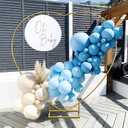 Metal Balloon Arch Kit, Love Balloon Column Arch Frame, Wedding Heart Arch Stand Supplies for Wedding, Bridal, Valentine's Day, Engagement and Birthday Party(White) (6.7 FT Gold Heart Shape)