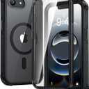 Diaclara Magnetic Designed for iPhone 16e Case, Full Body Rugged Case with Built-in Screen Protector,[Compatible with MagSafe] Soft TPU Bumper Cover for iPhone 16 E 6.1" (Clear Black)