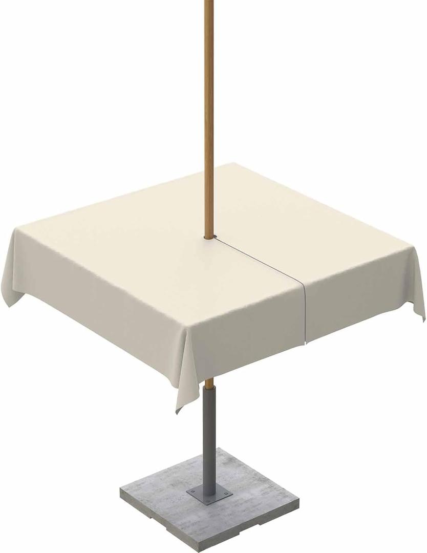 Cream Outdoor Tablecloth with Umbrella Hole & Zipper, Modern Pure Beige Square Tablecloth 54x54 Inch, Patio Table Cover Waterproof Table Cloth for Picnic/Party