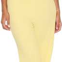 Women 2 Piece Pants Set Crop Top Wide Leg Summer Vacation Outfit Yellow, Large