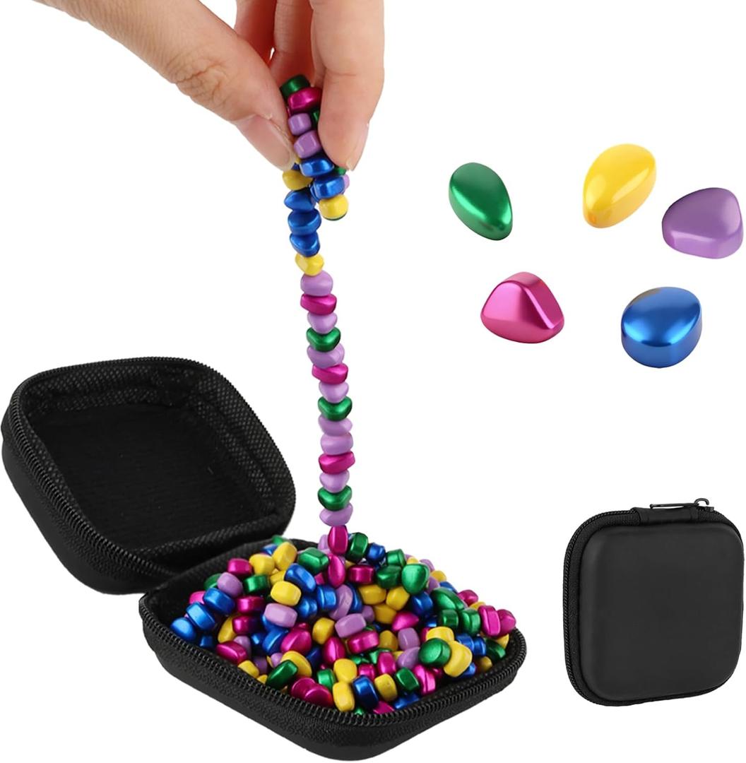 360pcs Fidget Toys, Magnetic Balls, Stocking Stuffers for Men Teen Boys Gift, Sensory Toys, Desk Fidget Toys for Office Stress, Anxiety Relief, Cool Gadget Sensory Stones for Gifts (Colorful)