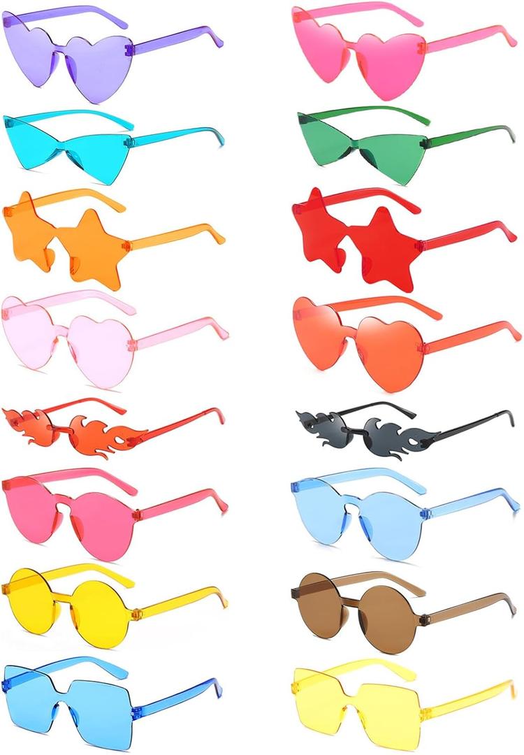 8/16/24 Mixed Style Rimless Sunglasses Colored Party Glasses Rimless Bachelor Photoshoot Costume Accessories