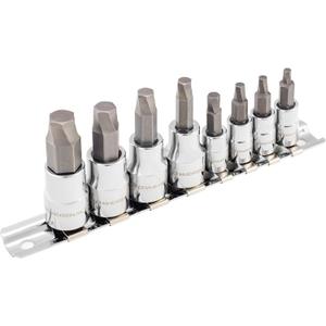 Powerbuilt 240094 8 Piece Zeon Metric Hex Bit Socket Set - with use for Damaged Fasteners, Standard, Rusted, Rounded Bolts, Size from 3mm to 10mm, Silver