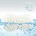 Sunlit Bath Jello Mini Gel Bath Pillows, Lumbar Pillow for Bathtub, Back Support Pillow, Gel Pillow with Non-Slip Suction Cups for Lumbar, Back Rest Support, Transparent White