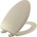 Bemis 1500EC 146 Almond Elongated Molded Wood Toilet Seat with Easy-Clean & Change Hinge
