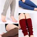 Geyoga 12 Pairs Women Leg Warmers for Winter, Cable Knit Knee High 80s Plus Size Leg Warmers for Boot Yoga Socks Ballet Dance(Mixed Colors)