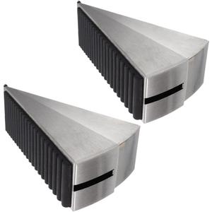 Mobestech 2pcs Adjustable Heavy Duty Door Stopper Wedge Stainless Steel Door Stop for Secure Holding Slip Base for Home and Hotel Use Material