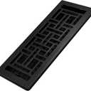 Decor Grates AJH412-BLK Oriental Floor Register, 4x12 Inches, Textured Black