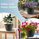 RooTrimmer 3 Pack 11 Inch Plant Pots with Drainage Hole and Plug,Plastic Flower Pots for Indoor & Outdoor Plants,Lightweight Plant Pots Perfect for Herbs,Flowers & Succulents(Gray)