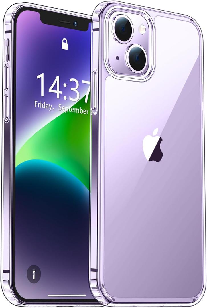 SPIDERCASE Designed for iPhone 15 Case, [10 FT Military Grade Drop Protection] [Crystal Clear] [Not Yellowing] Slim, Clear