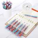 Aodaer 96 Pieces Multicolor Ballpoint Pens, 0.5 mm 6 Colors Transparent Barrel Ballpoint Pen, 6-in-1 Multicolor Retractable Pens for Office Supplies Party Favors Gifts